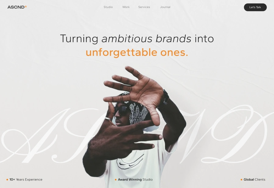 Website hero design mockup